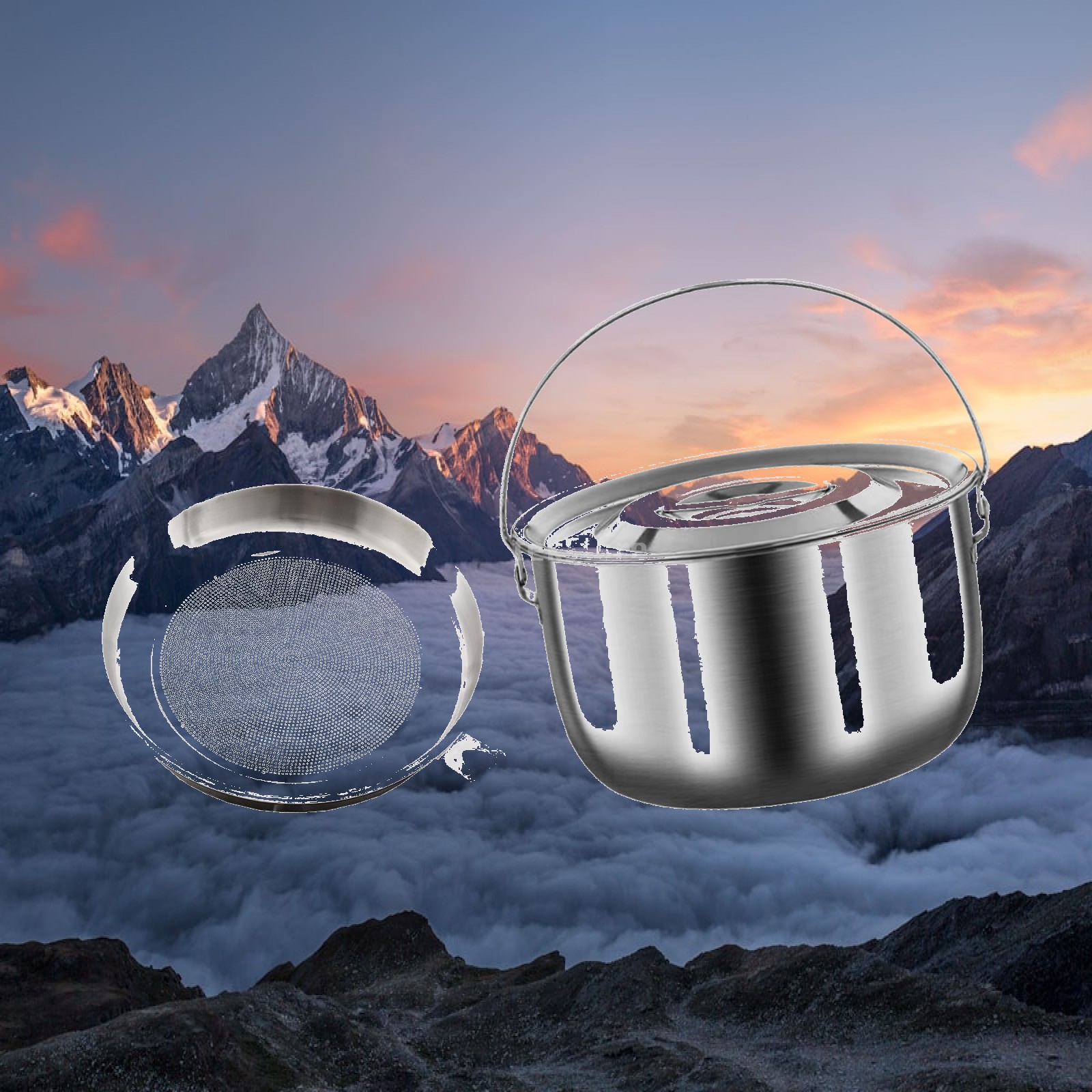 Camping Cooking Oil Container - Contenitore per Olio con Manico, Pentola