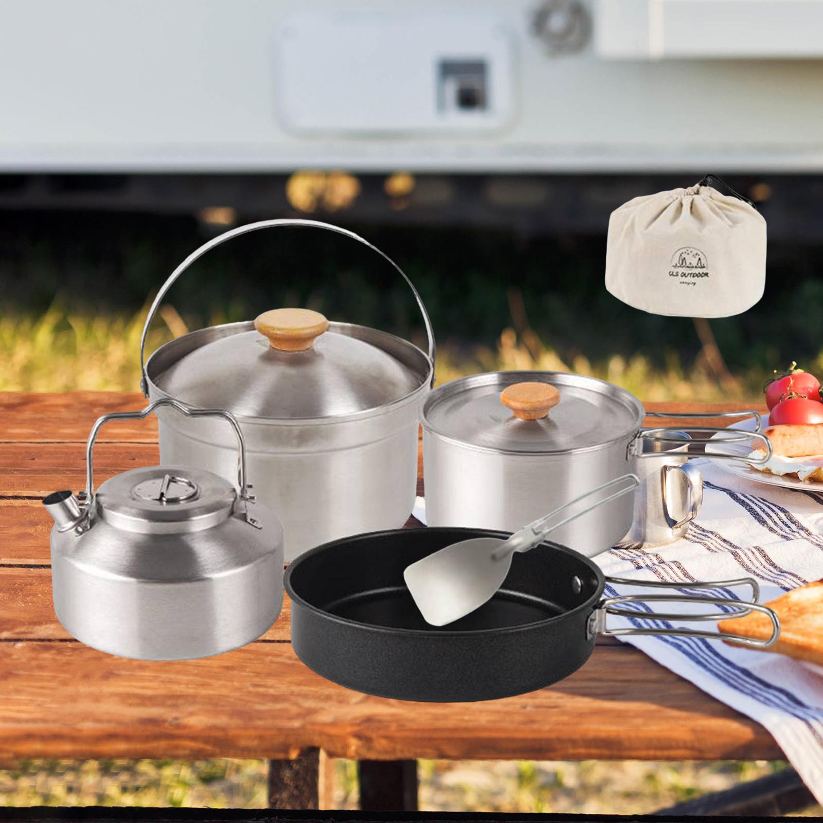 Camping Cooking Set With Kettle - Pentole da campeggio Attrezzatura da cucina