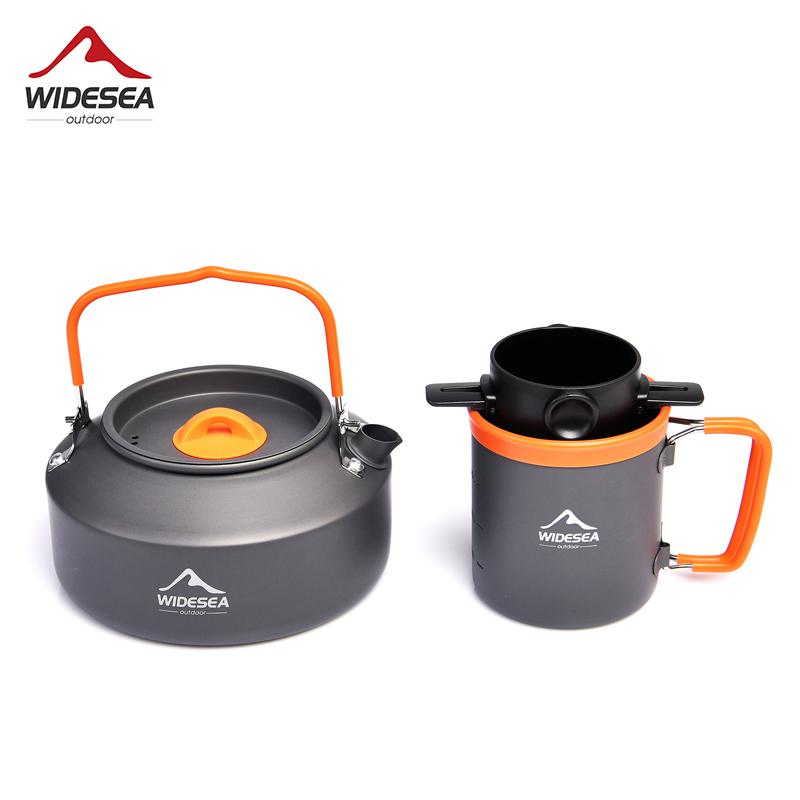 Camping Cooking Set With Kettle - Widesea Campeggio Caffè Pentolame E Utensili