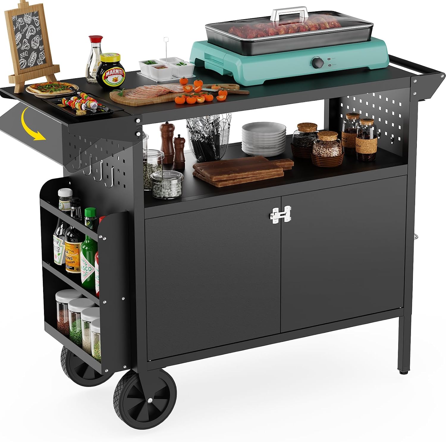 Camping Cooking Grill - Carrello da esterno per barbecue con