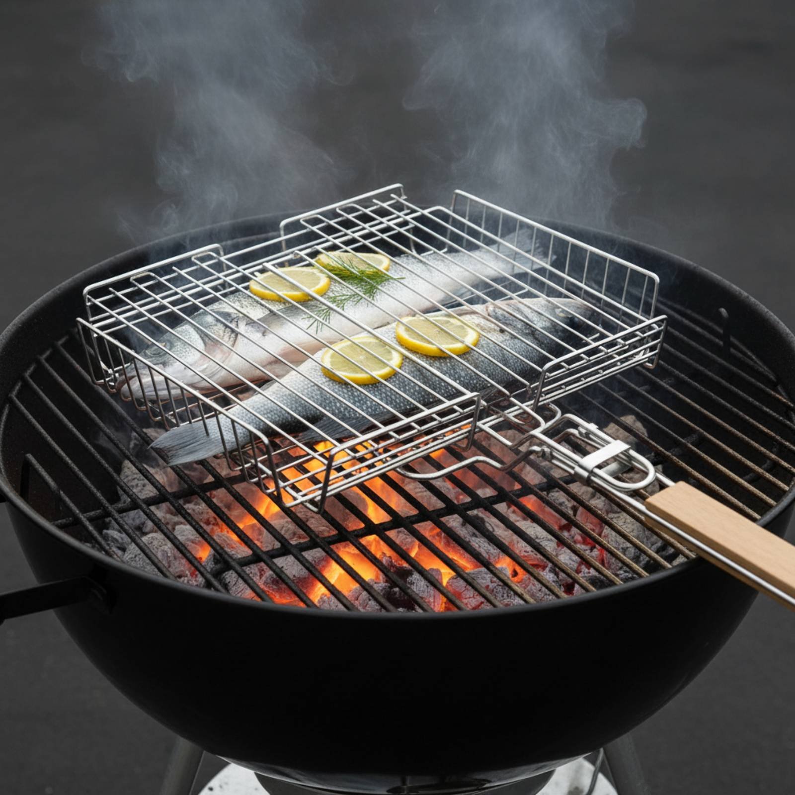 Camping Cooking Grill - Cestello per Griglia con Manico in