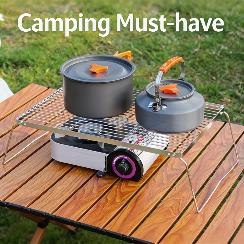Campfire Cooking - Supporto pieghevole portatile in acciaio inossidabile