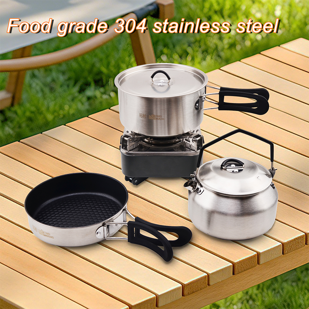 Camping Cooking Set Large - Set di Pentole da Campeggio Portatile