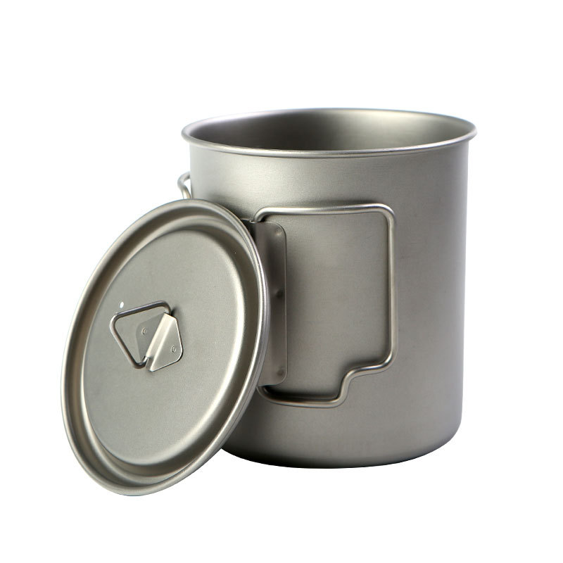 Camping Cooking Ware - Tazze da campeggio in titanio 450ml