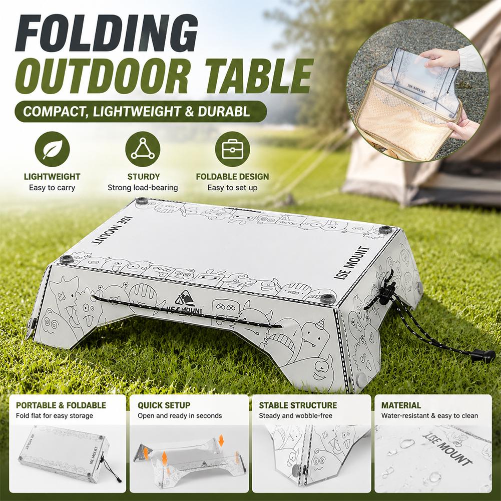 Camping Cooking Table With Storage - Tavolo da Campeggio Pieghevole Portatile in