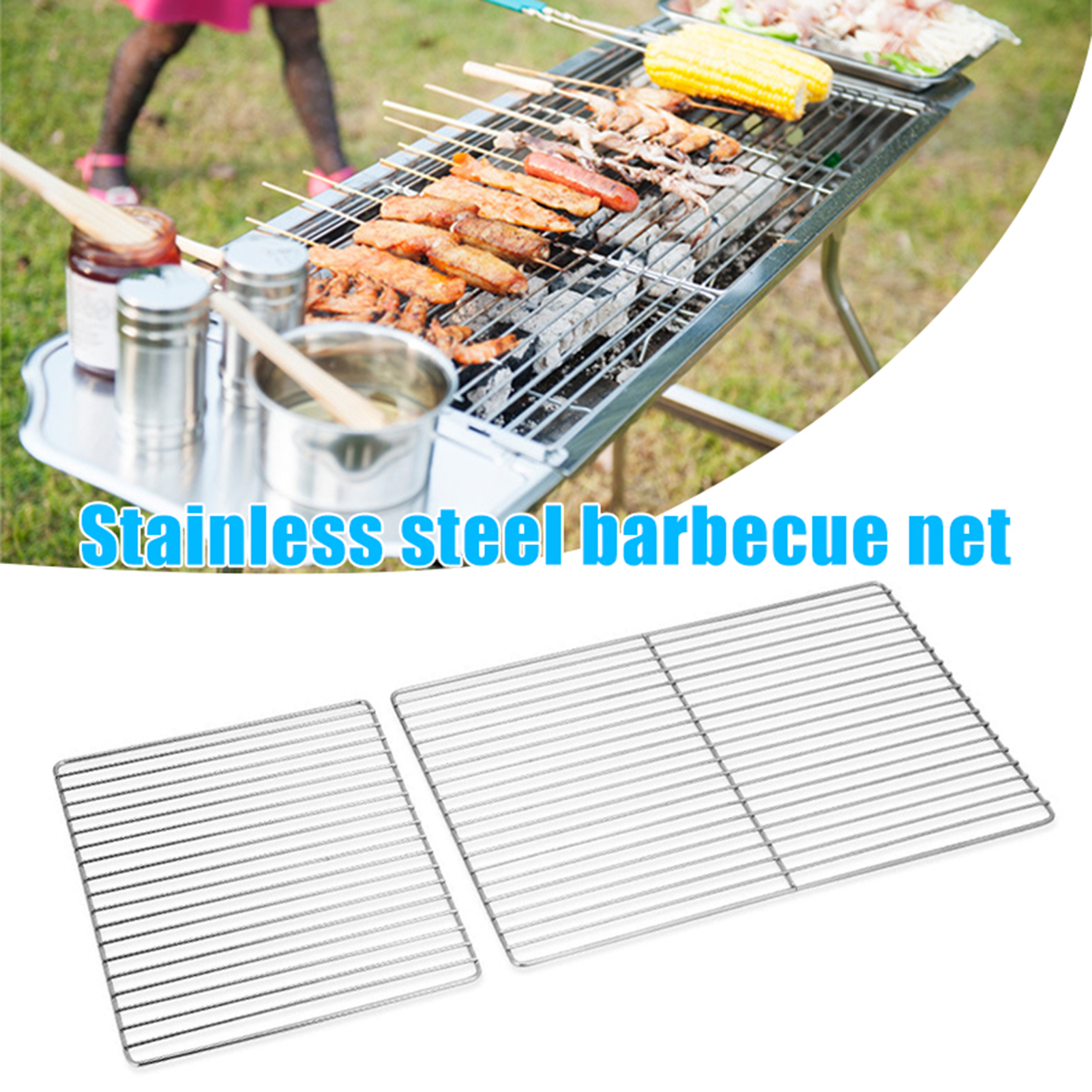 Camping Cooking Ware - Griglia per Barbecue in Acciaio Inox,