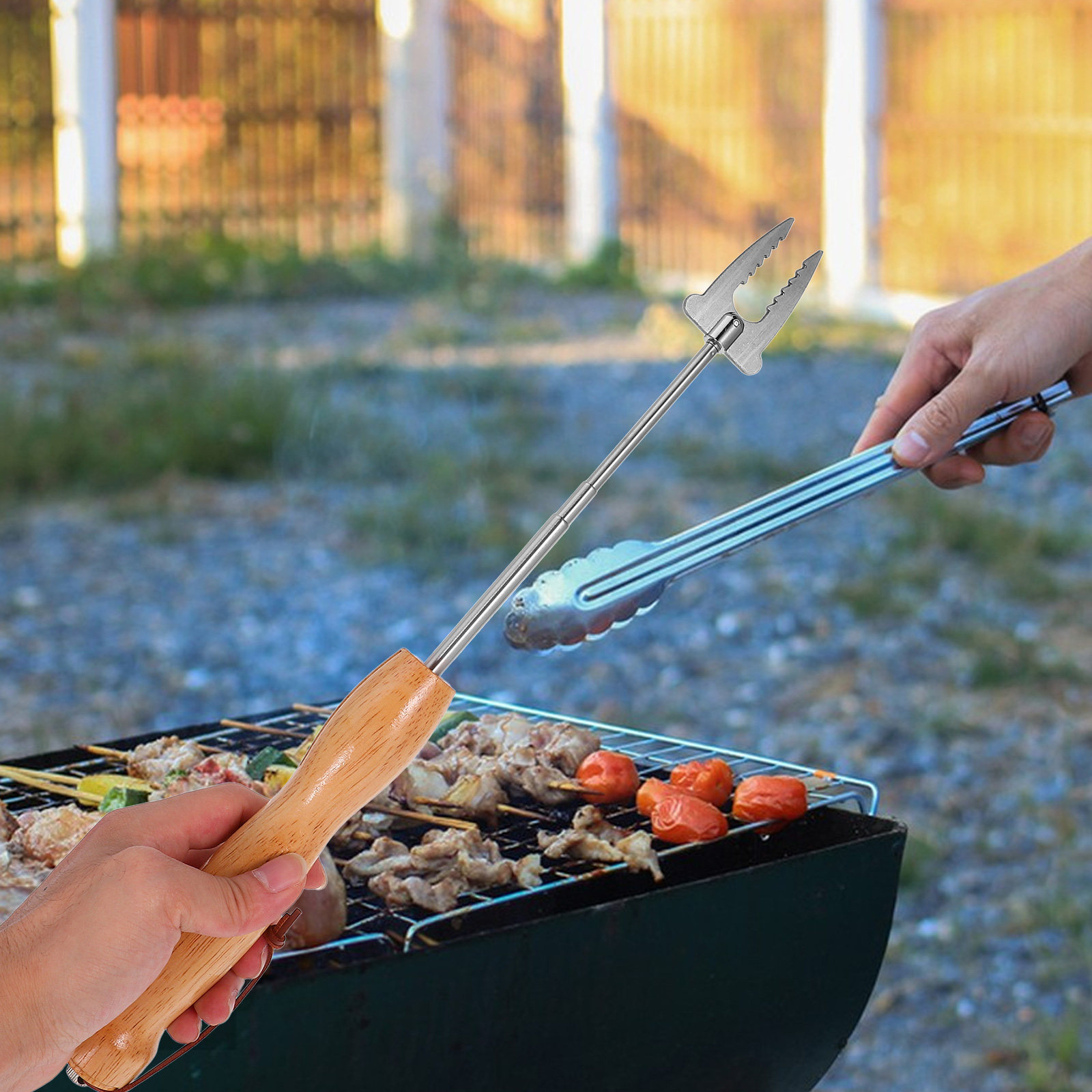 Campfire Cooking - Forchette Telescopiche in Acciaio Inossidabile per