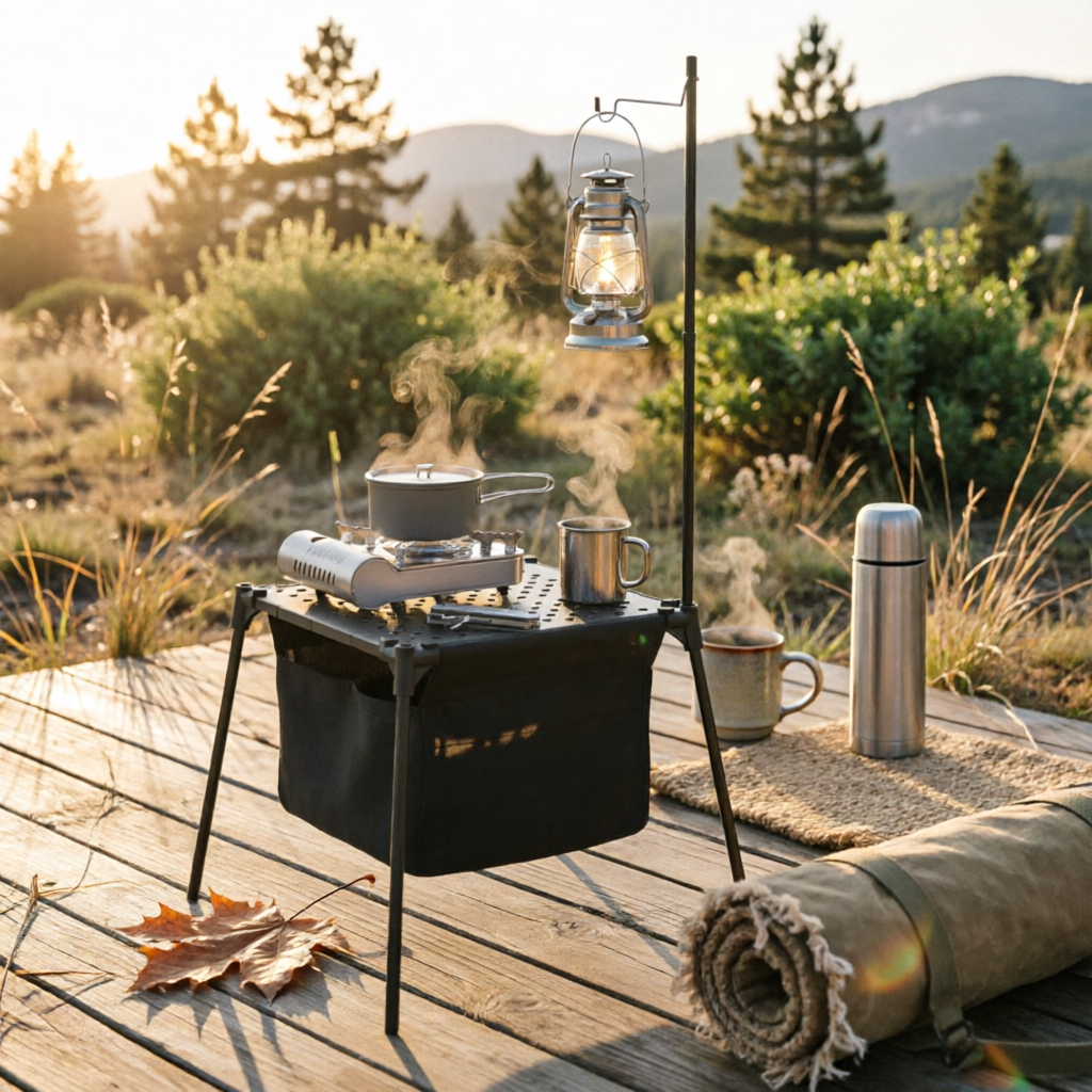 Camping Cooking Table With Storage - Tavolo da Campeggio con Borsa Portaoggetti,