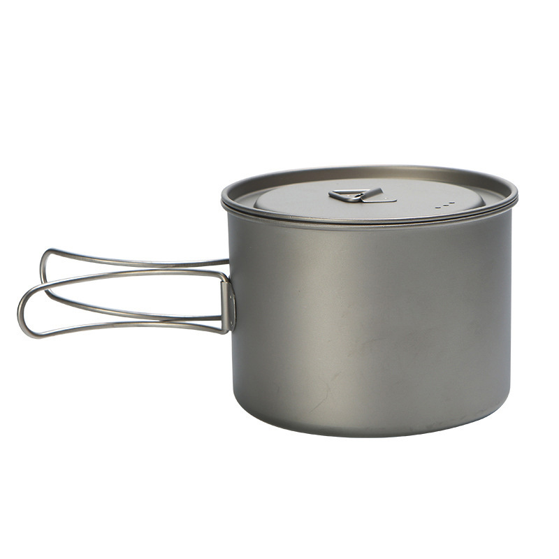 Camping Hanging Cooking Pot - Picnic all'aperto pentola in titanio 750ml