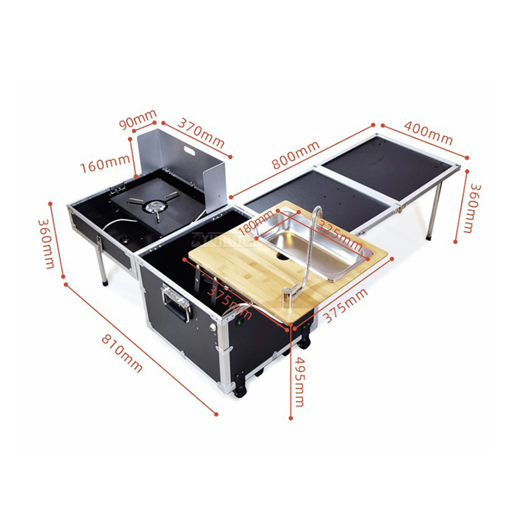 Camping Cooking Table With Storage - Cucina mobile da esterno, box per
