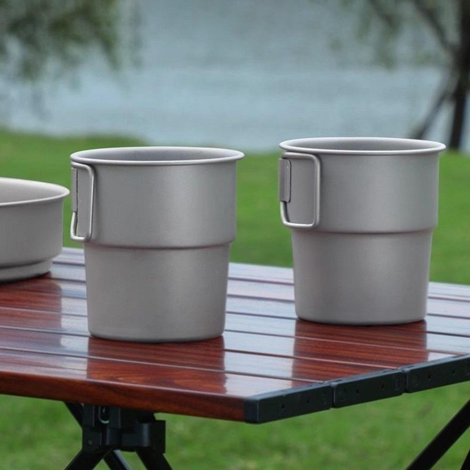 Camping Cooking Open Fire - Tazza da Campeggio in Titanio con
