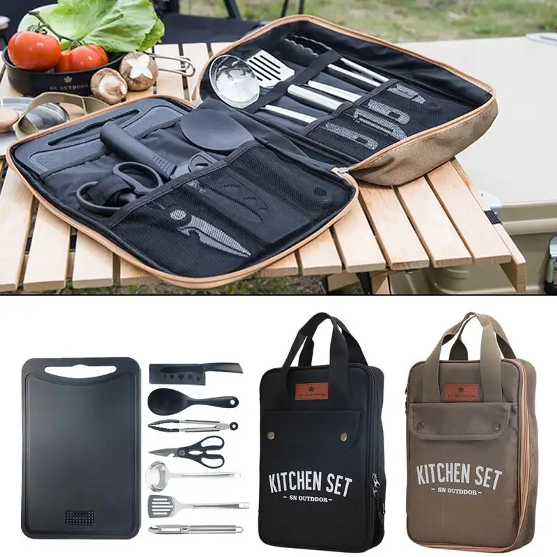 Camping Cooking And Dining Set - Set da 8 Pezzi per Cucina