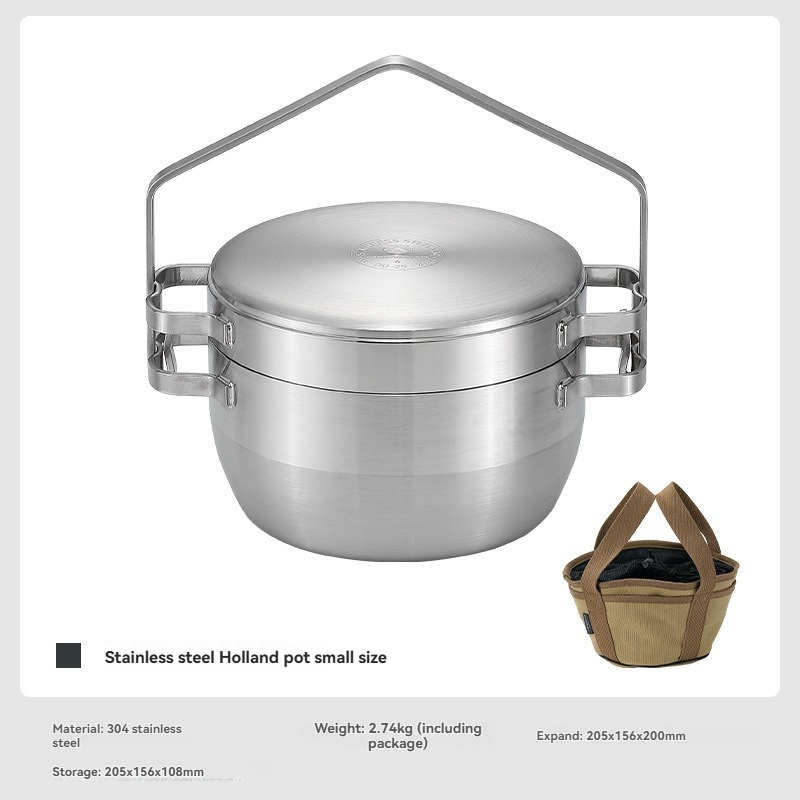 Camping Hanging Cooking Pot - Pentola da campeggio DO-25 in acciaio