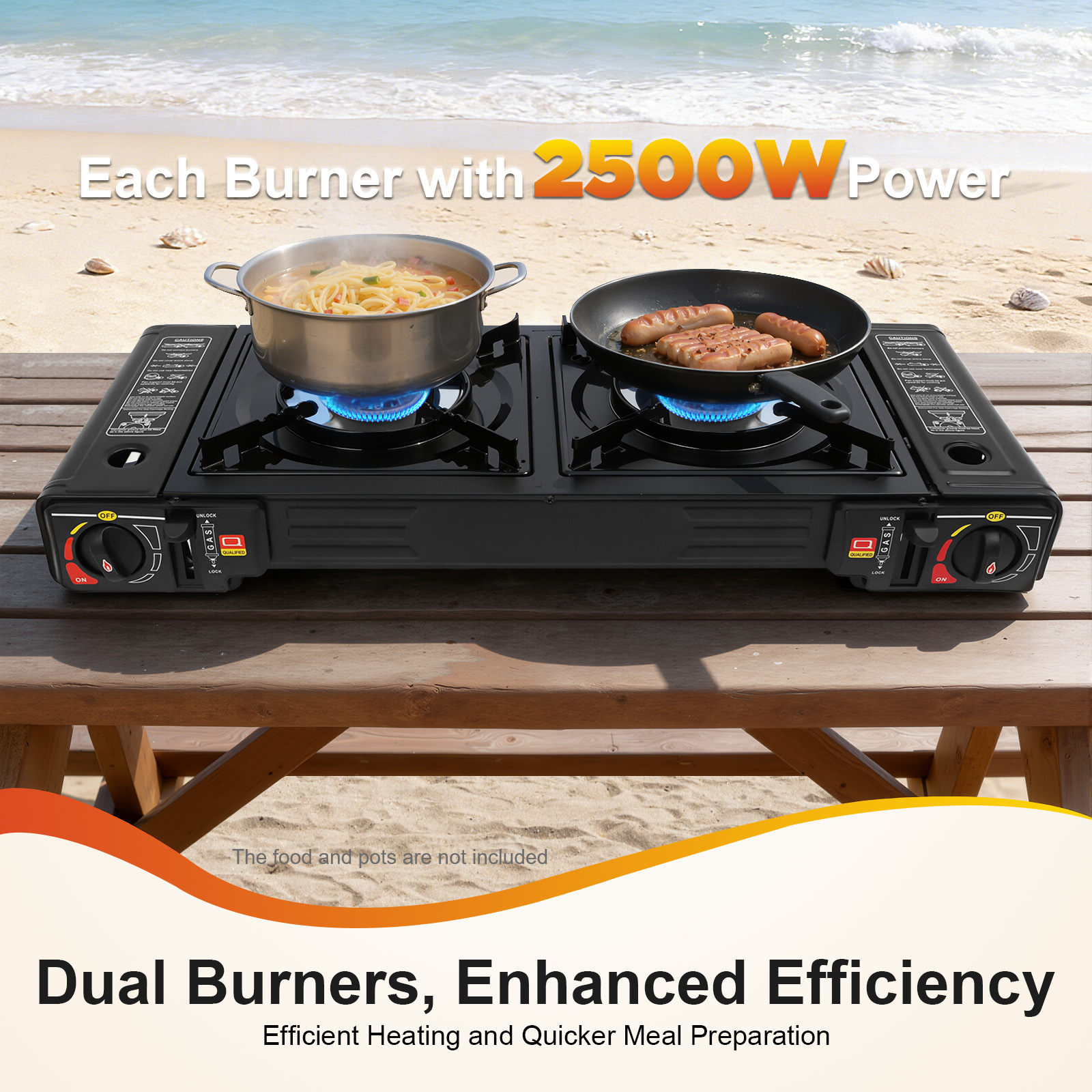 Camping Cooking Table With Storage - Fornello da Campeggio 2500W con Custodia,