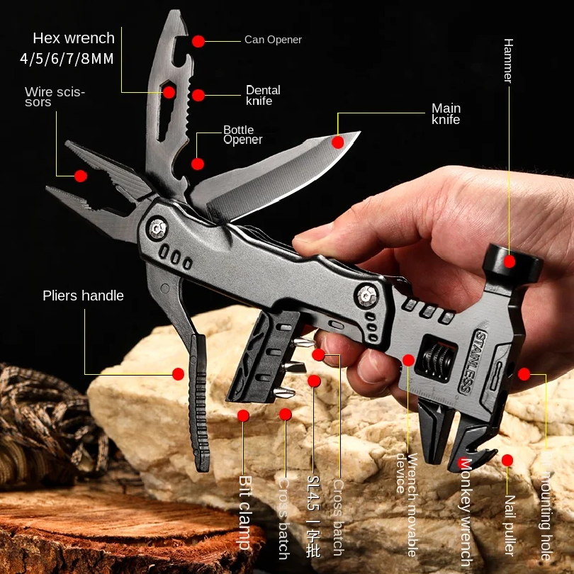Camping Cooking Knife Set - Pinze Multifunzione Multiuso con Martello a