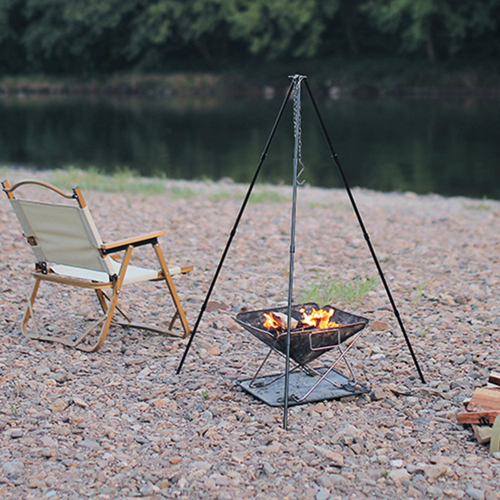 Camping Hanging Cooking Pot - Grande Treppiede per Falò da Esterno,