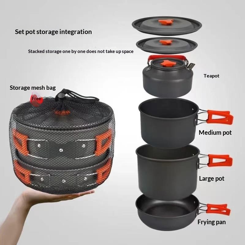 Camping Cooking Set Large - Kit da Cucina Portatile in Alluminio