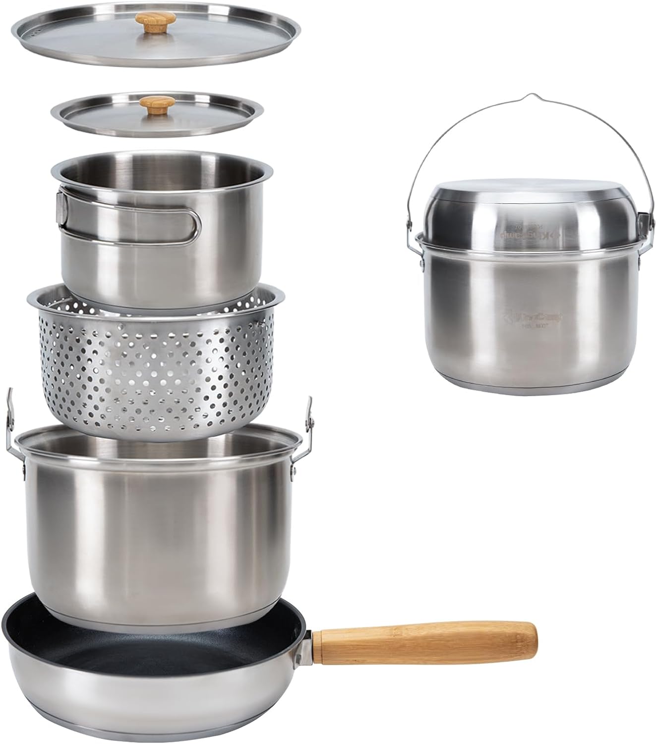 Camping Cooking Set With Kettle - Set di Pentole da Campeggio in