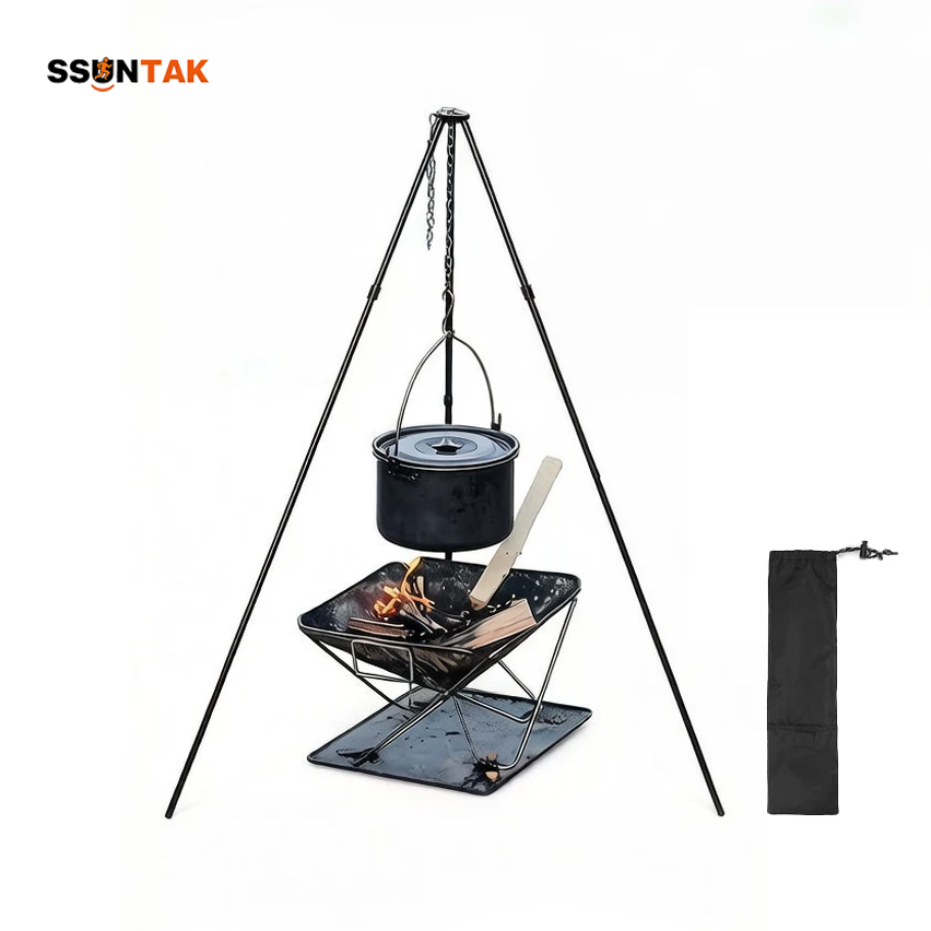 Camping Hanging Cooking Pot - SSUNTAK Supporto Portatile e Smontabile per