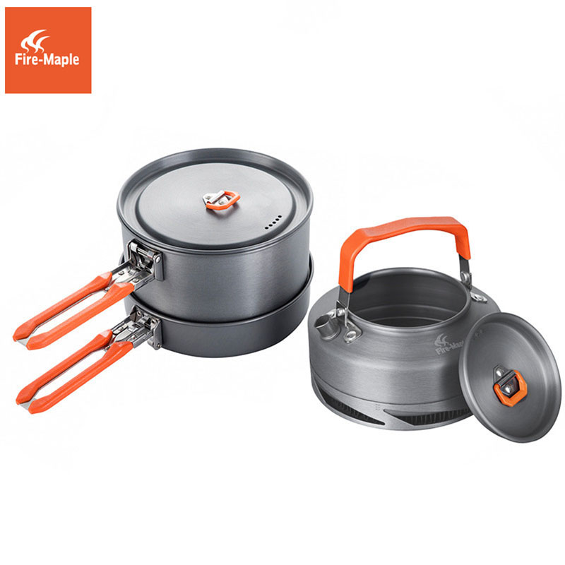 Camping Cooking Set With Kettle - Fire Maple Campeggio Pentolame e Utensili