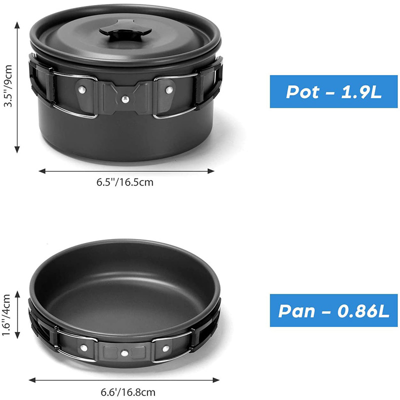 Camping Cooking Set With Kettle - Set da Cucina per Campeggio con
