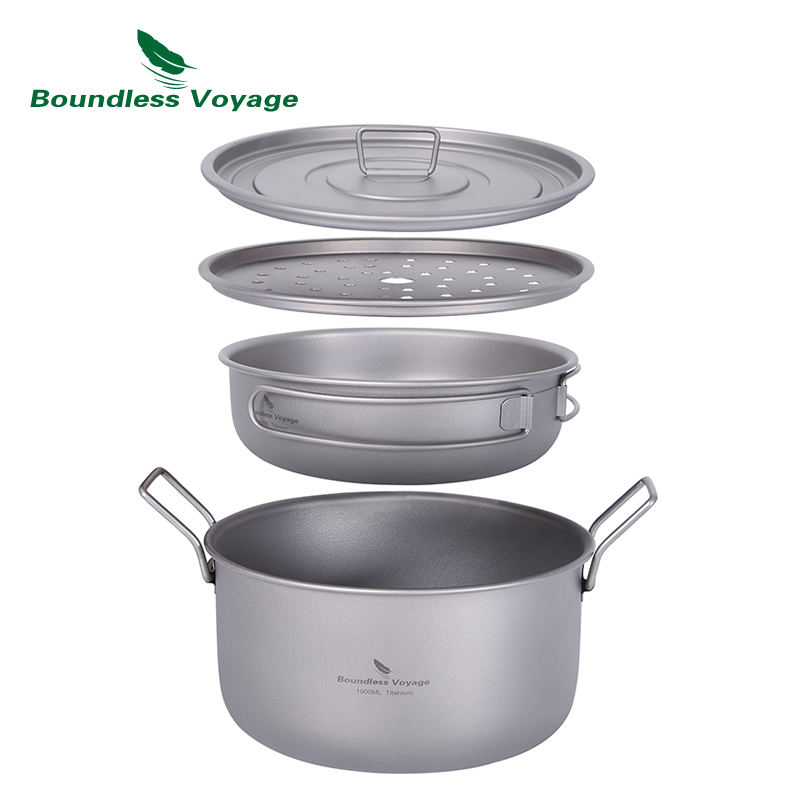 Camping Cooking Ware - Boundless Voyage Camping Pentola da cucina