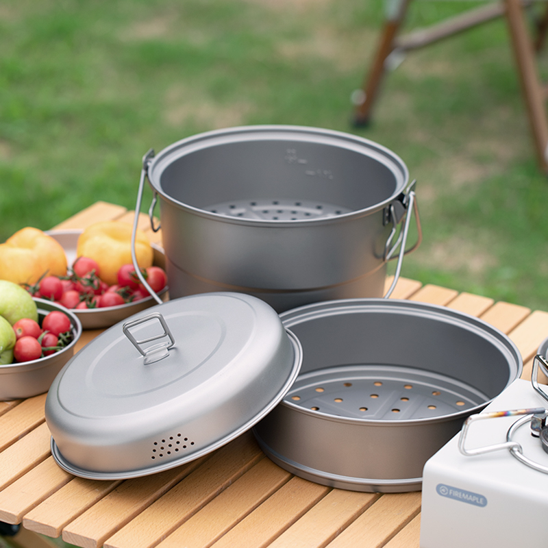 Pentola sospesa in titanio con - Camping Hanging Cooking Pot recensione e prezzo