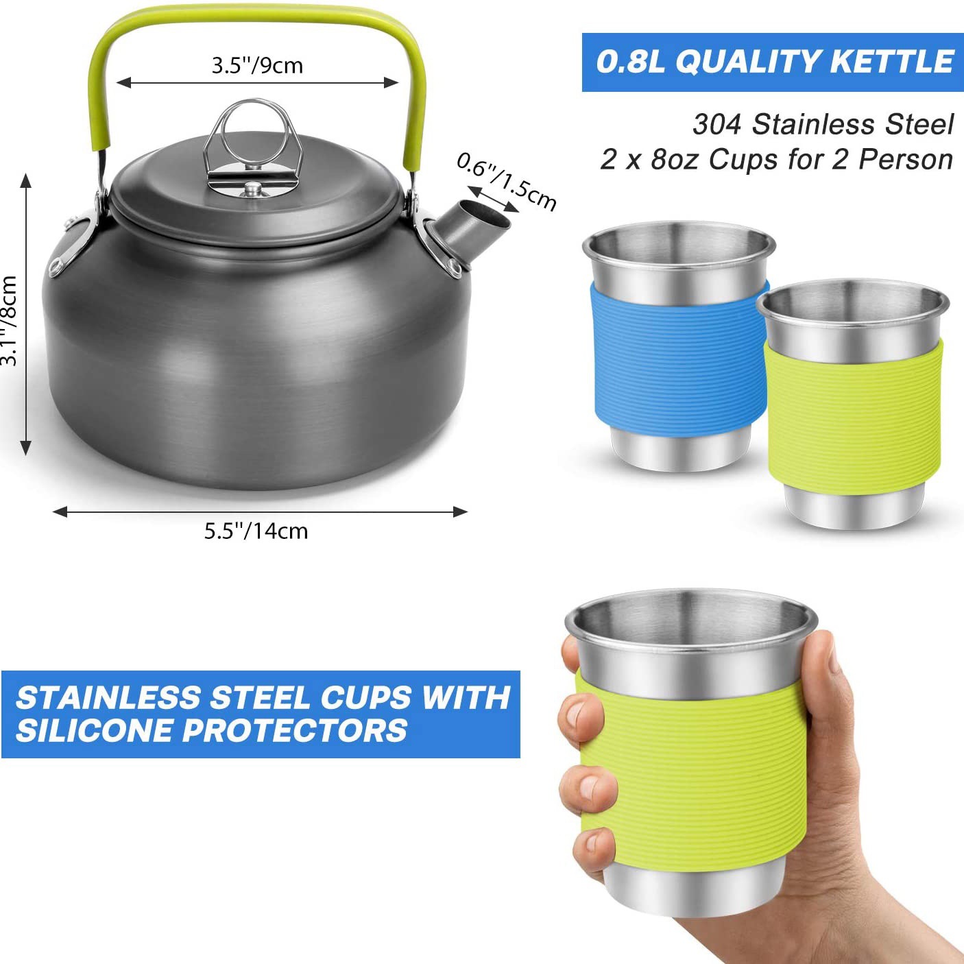 Set da Cucina per Campeggio co - Camping Cooking Set With Kettle recensione e prezzo
