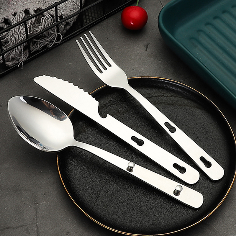 Set di 3 Pezzi di Posate Porta - Camping Cooking Knife Set recensione e prezzo