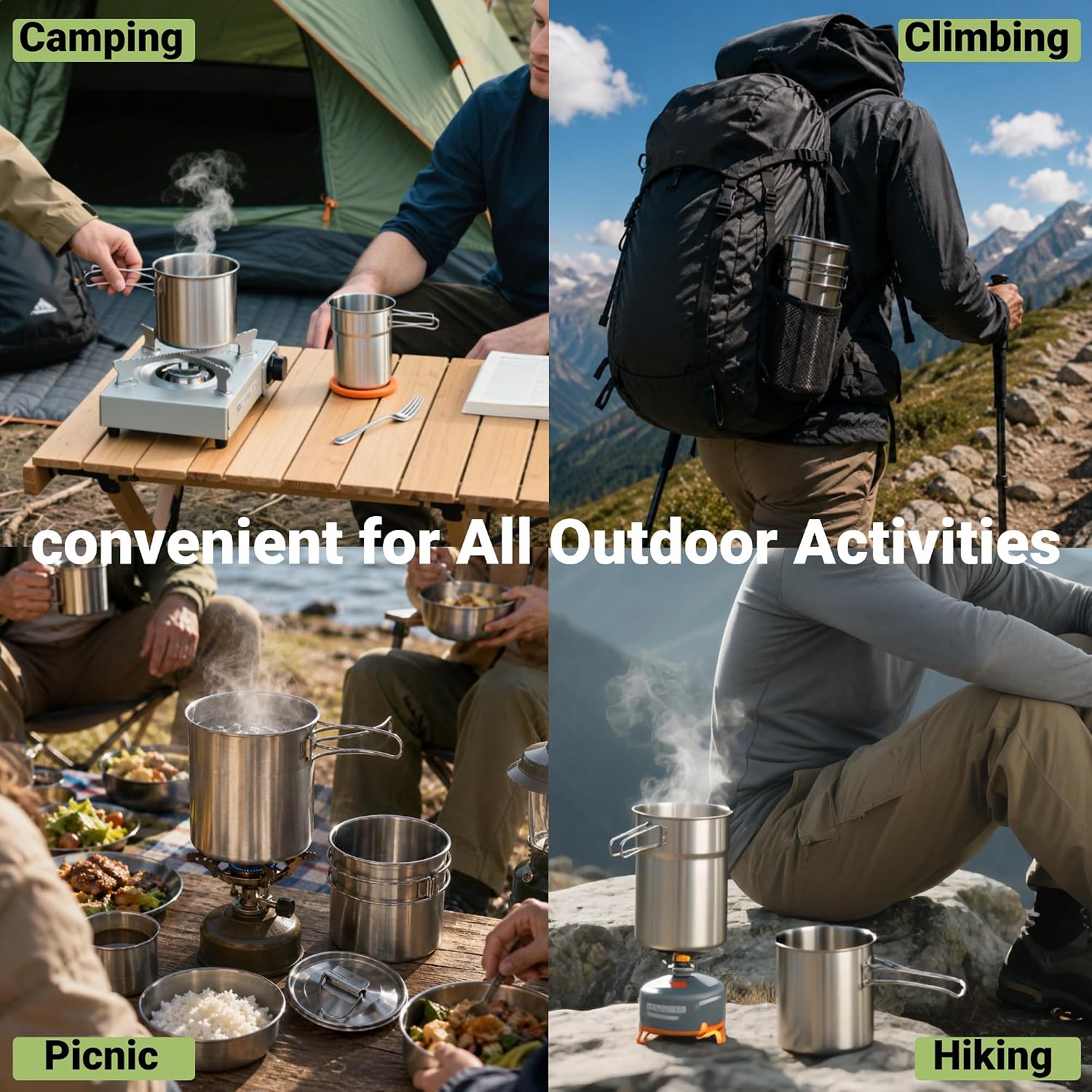 Tazze pieghevoli da campeggio, - Camping Cooking Ware recensione e prezzo