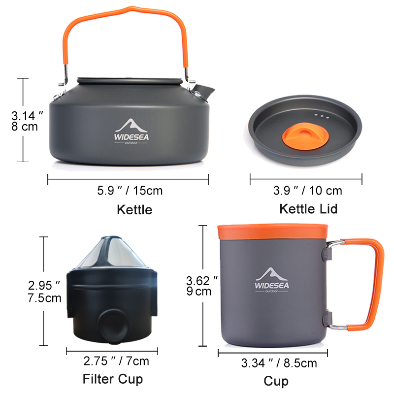 Widesea Campeggio Caffè Pentol - Camping Cooking Set With Kettle recensione e prezzo