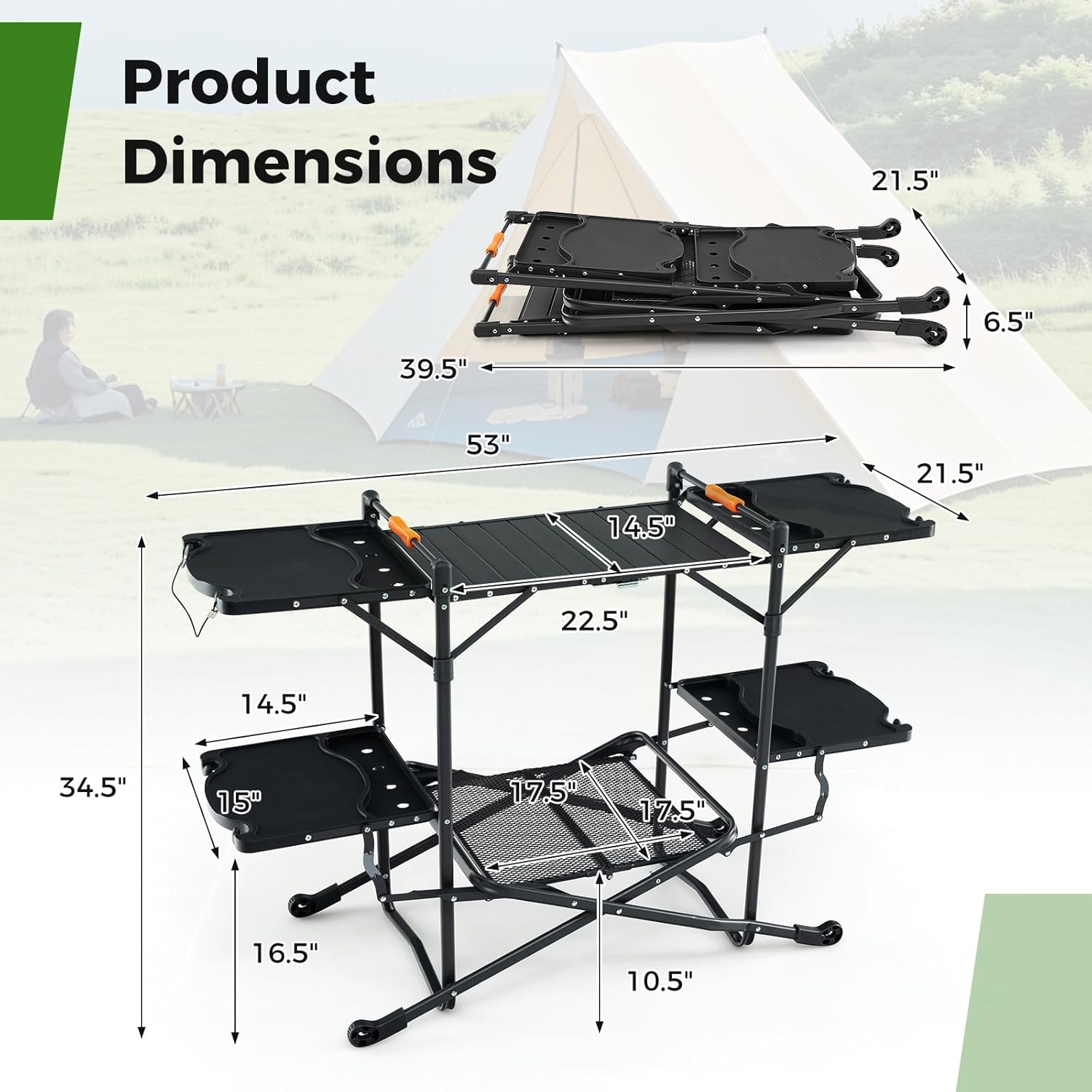 Tavolo da campeggio portatile  - Camping Cooking Table With Storage recensione e prezzo