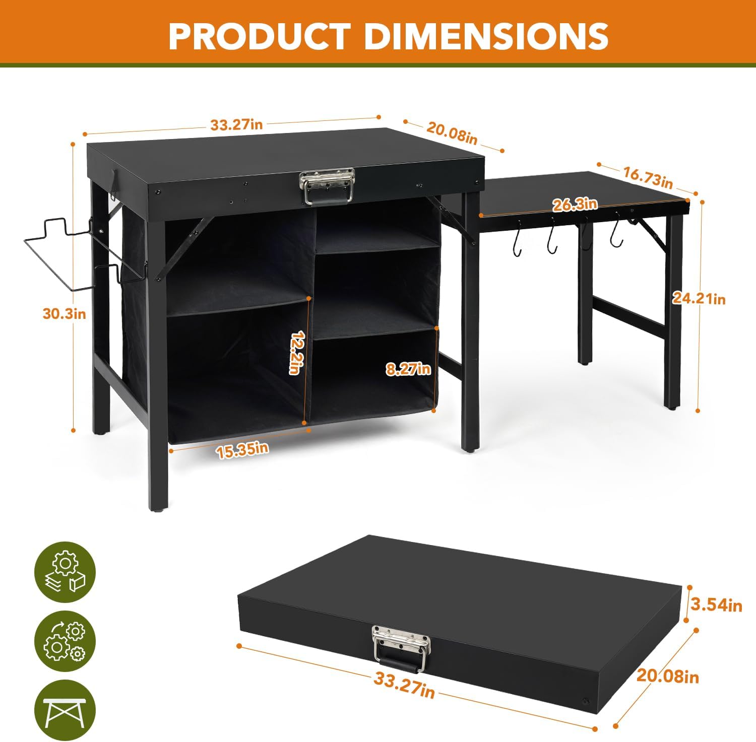 Supporto Pieghevole Portatile  - Camping Cooking Table With Storage recensione e prezzo
