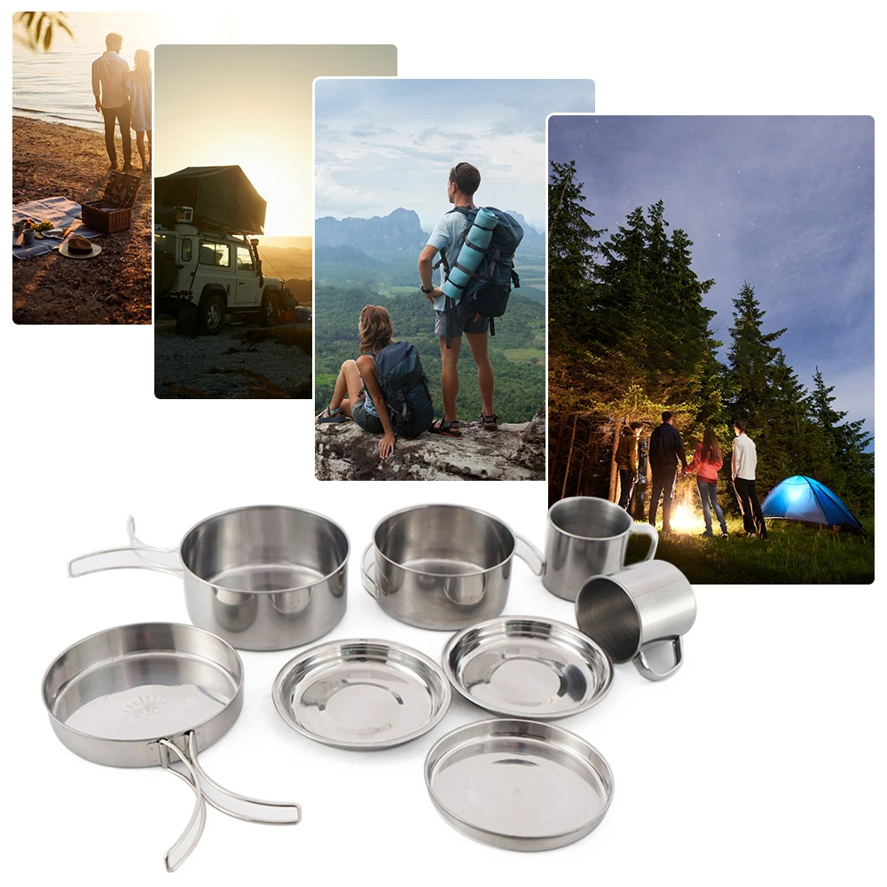 8 pezzi/set pentole da campegg - Camping Cooking Set Large recensione e prezzo
