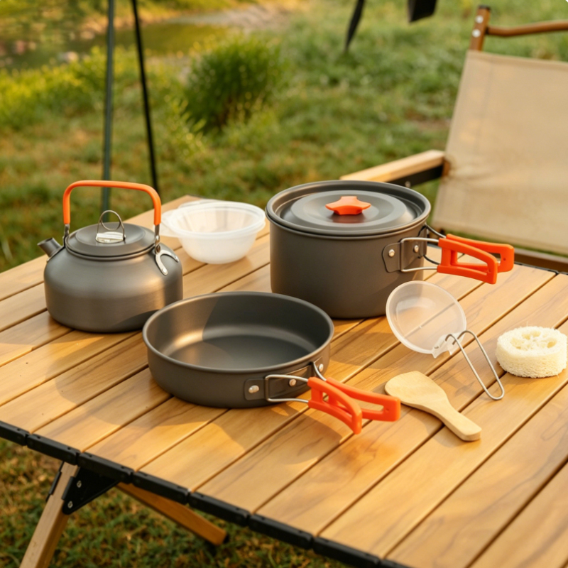 Set da Campeggio in Lega di Al - Camping Cooking Set With Kettle recensione e prezzo