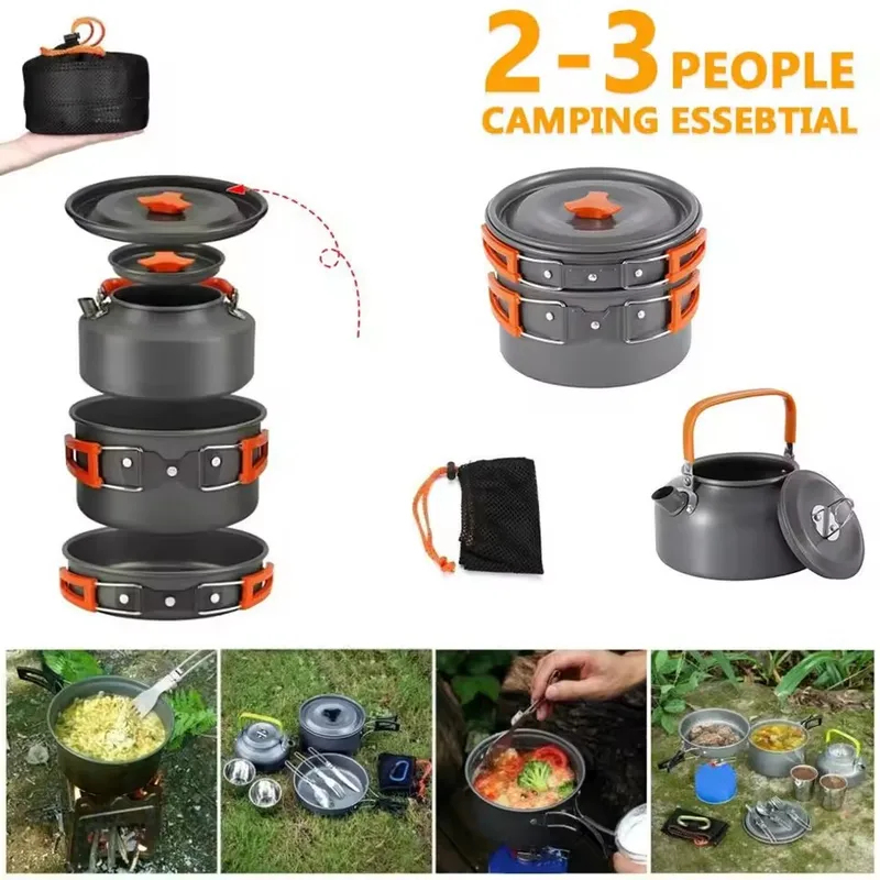 Set da Campeggio in Lega di Al - Camping Cooking Set With Kettle recensione e prezzo