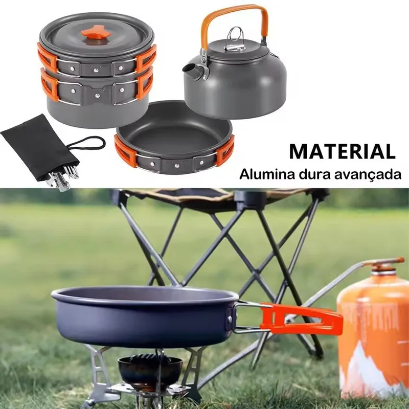 Set da Campeggio in Lega di Al - Camping Cooking Set With Kettle recensione e prezzo
