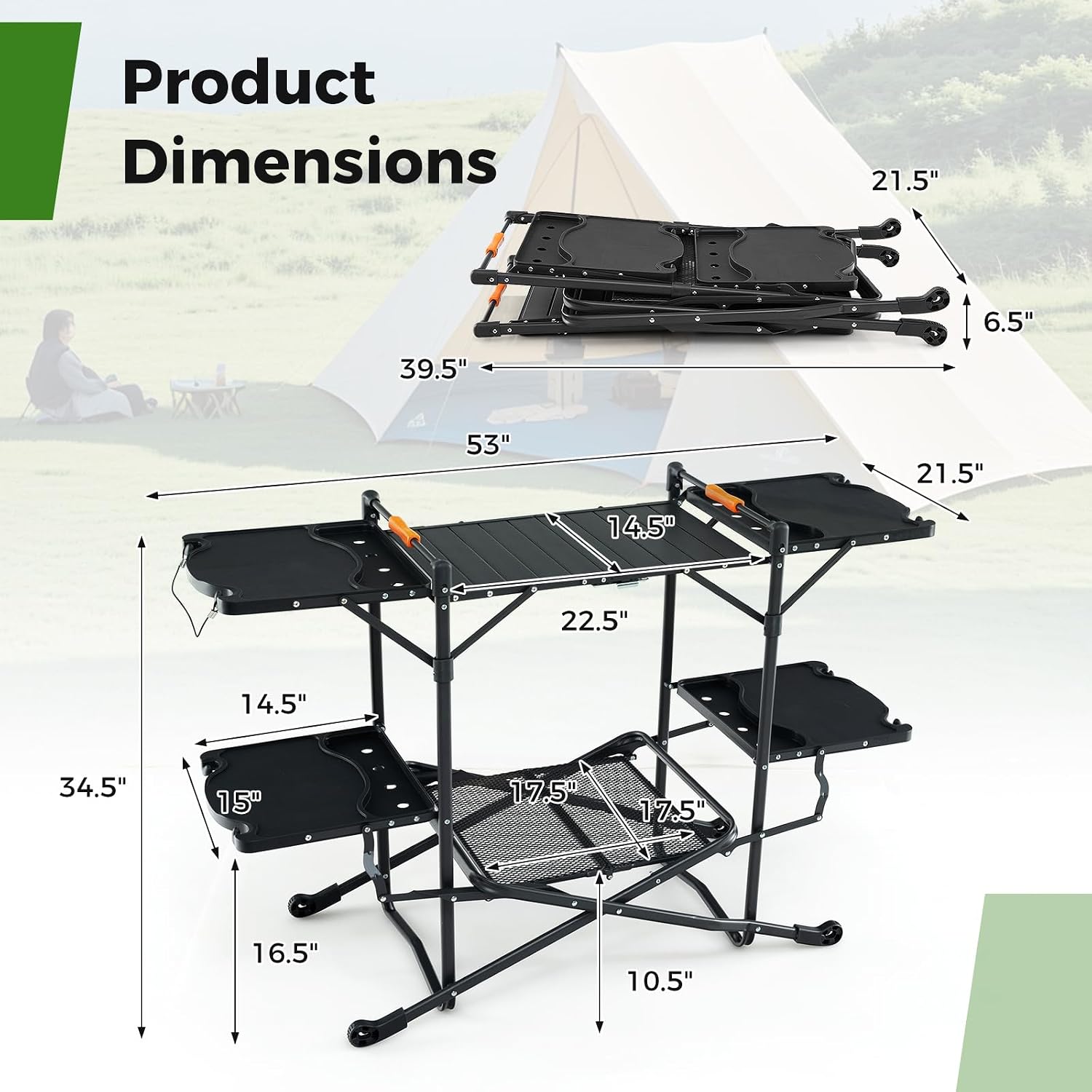 Tavolo da Cucina Pieghevole Po - Camping Cooking Table With Storage recensione e prezzo