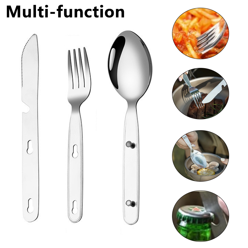 Set 3 Pezzi: Cucchiaio, Forche - Camping Cooking Knife Set recensione e prezzo
