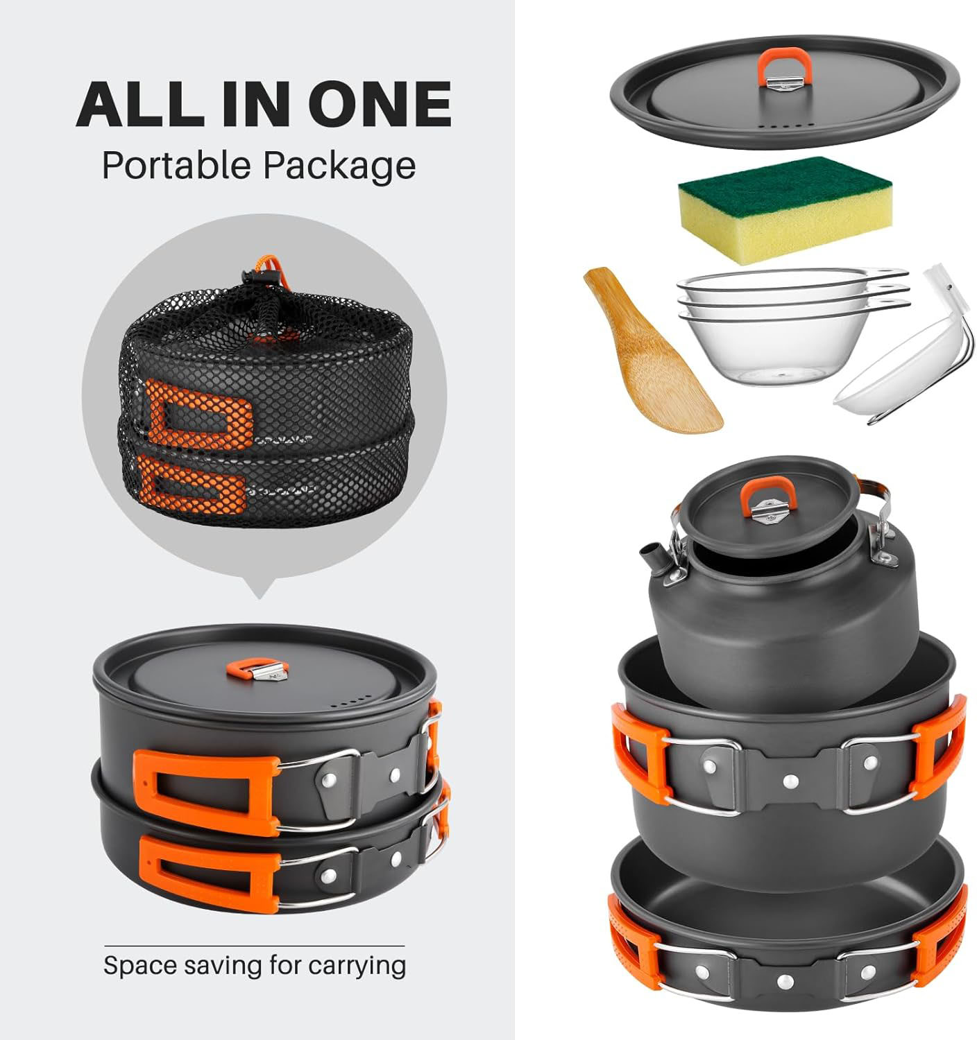 Set di pentole e padelle da ca - Camping Cooking Set With Kettle recensione e prezzo