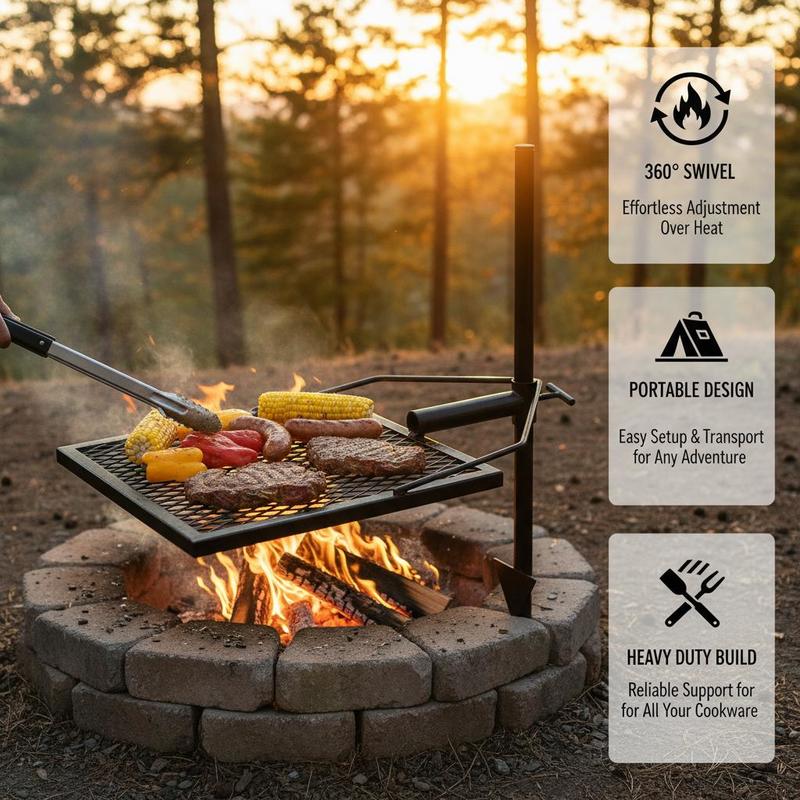 Griglia Girevole da 24 Pollici - Camping Cooking Open Fire recensione e prezzo