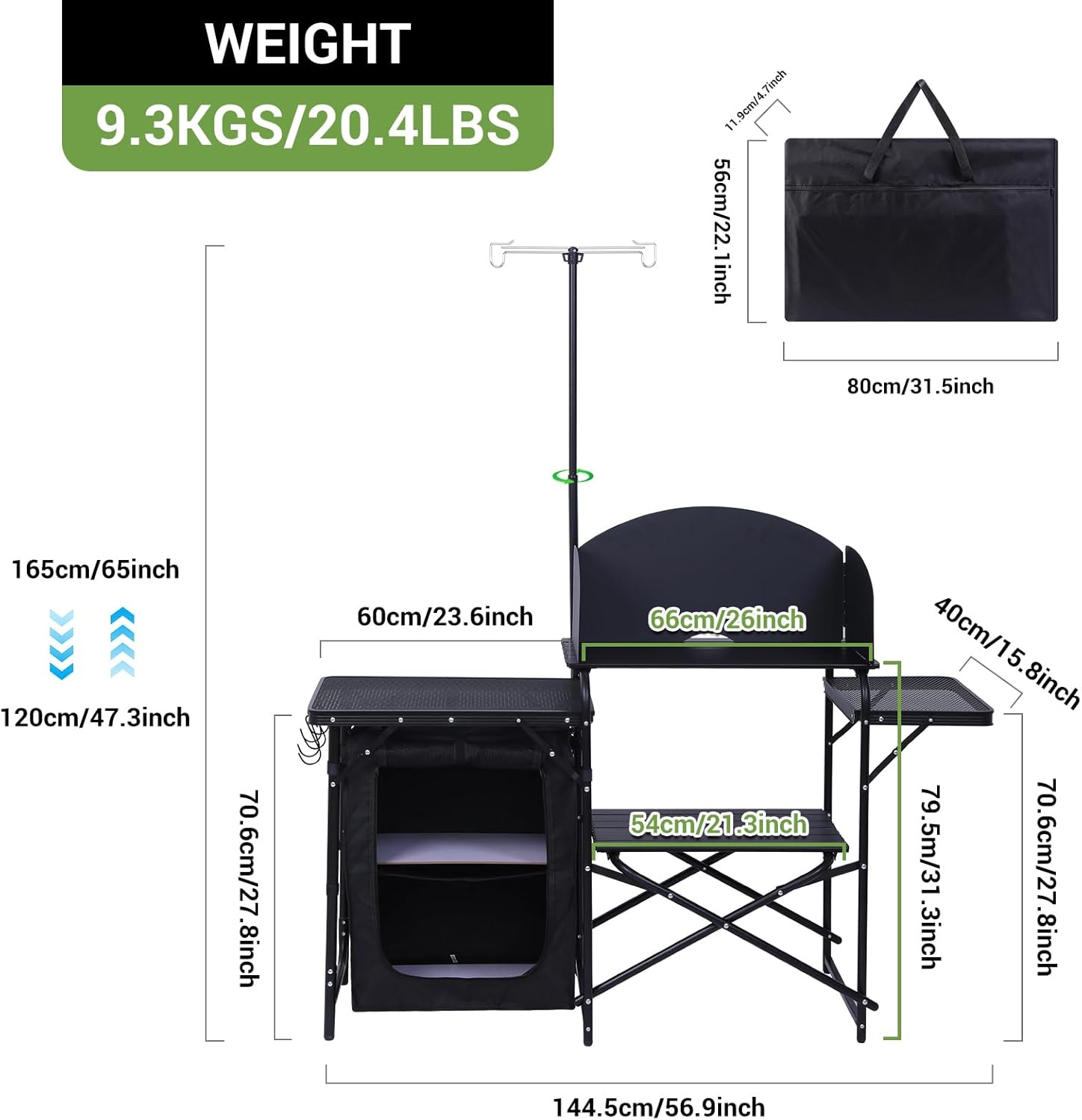 Tavolo da cucina da campeggio, - Camping Cooking Table With Storage recensione e prezzo
