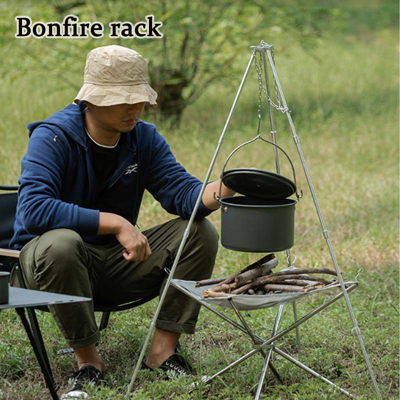 Campeggio falò treppiede suppo - Camping Hanging Cooking Pot recensione e prezzo