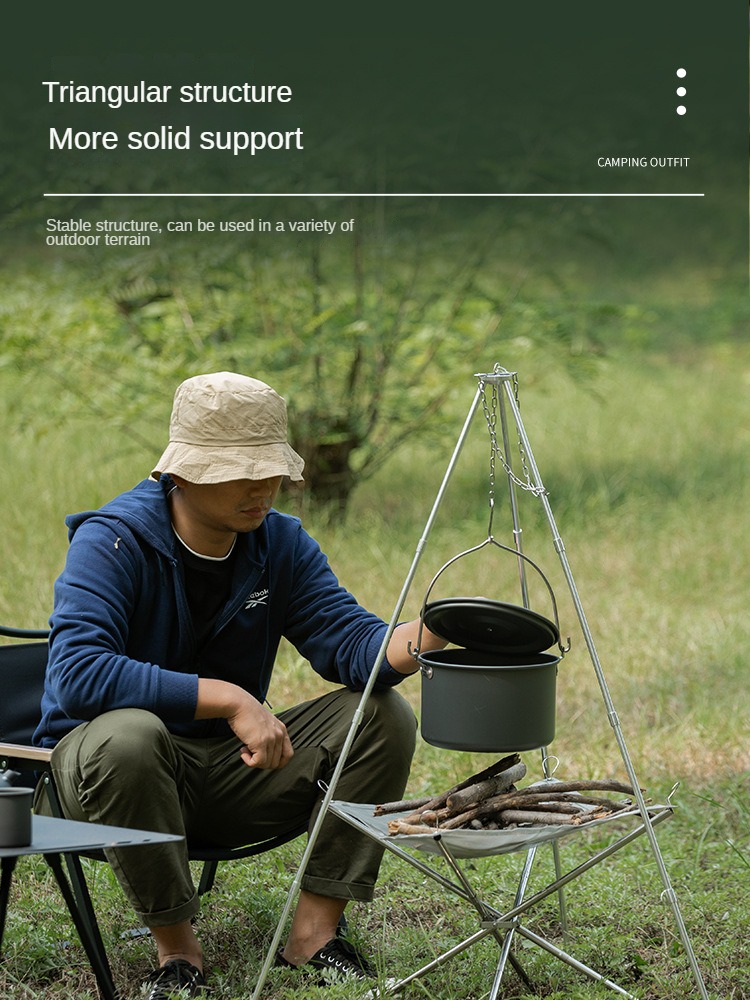 Campeggio falò treppiede suppo - Camping Hanging Cooking Pot recensione e prezzo