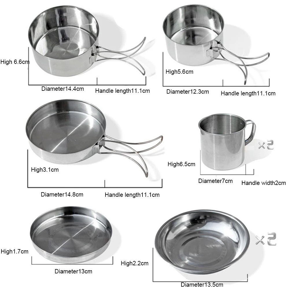8 pezzi set di pentole da camp - Camping Cooking Set Large recensione e prezzo