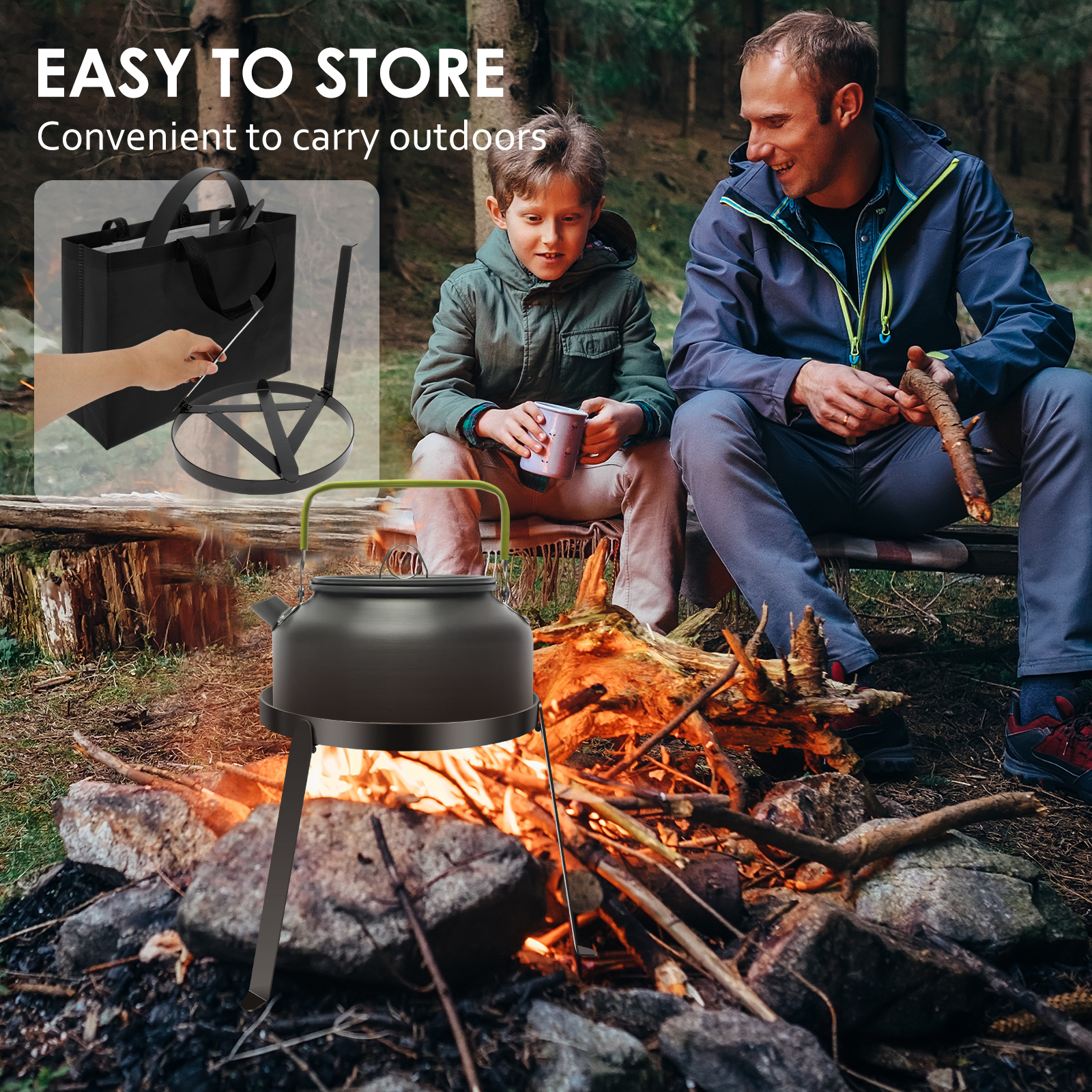 Treppiede per falò da cucina,  - Camping Cooking Open Fire recensione e prezzo
