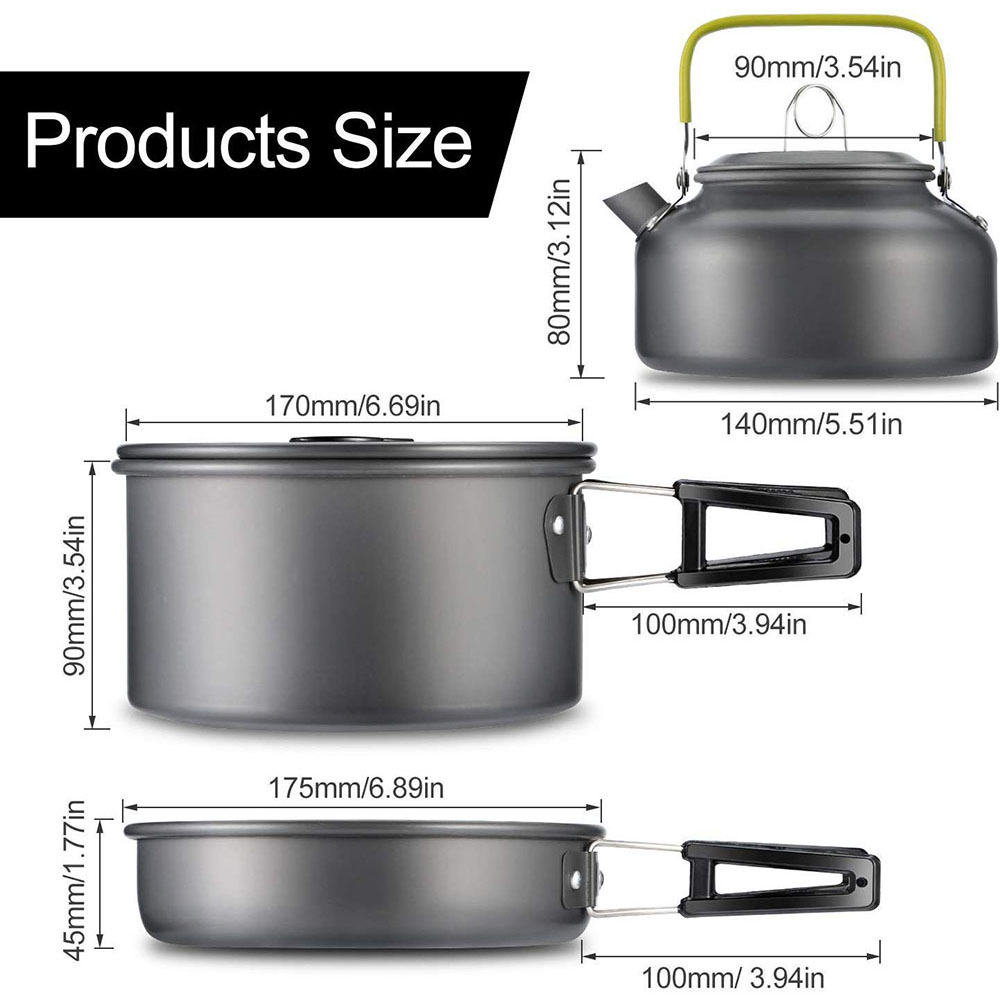 Set di pentole da campeggio in - Camping Cooking Set Large recensione e prezzo