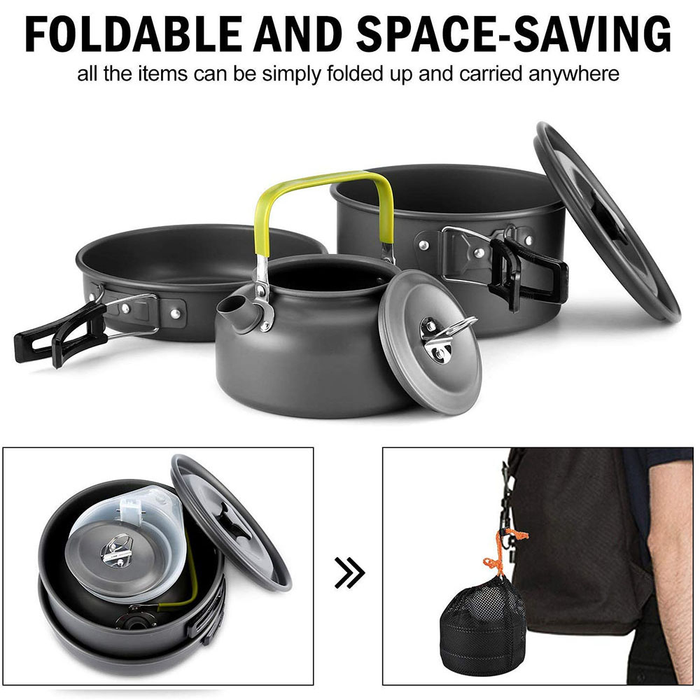 Set di pentole da campeggio in - Camping Cooking Set Large recensione e prezzo