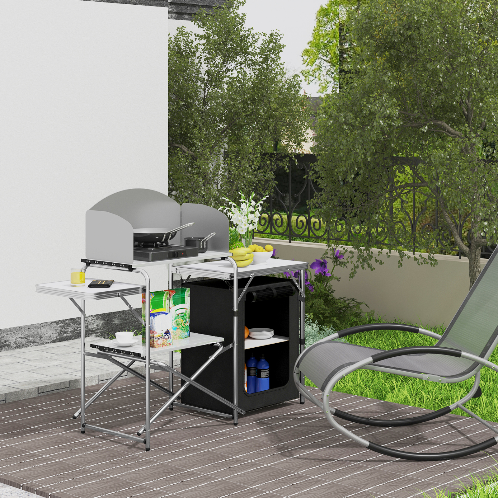 Portarinfuse da campeggio pieg - Camping Cooking Table With Storage recensione e prezzo