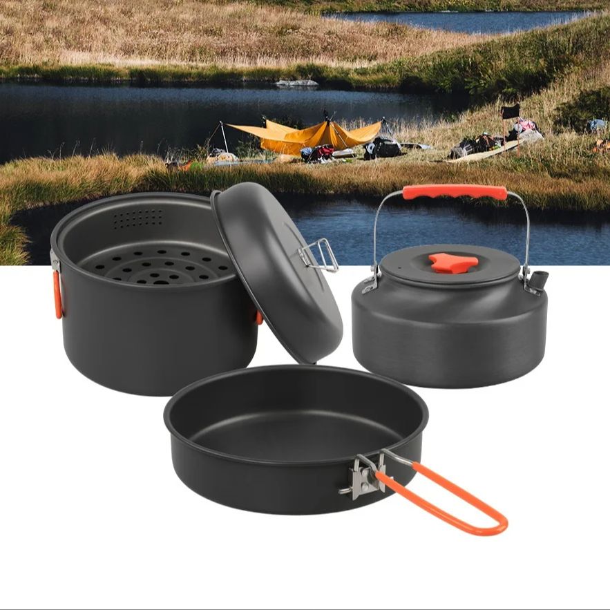 Set di pentole da esterno pent - Camping Cooking Set With Kettle recensione e prezzo
